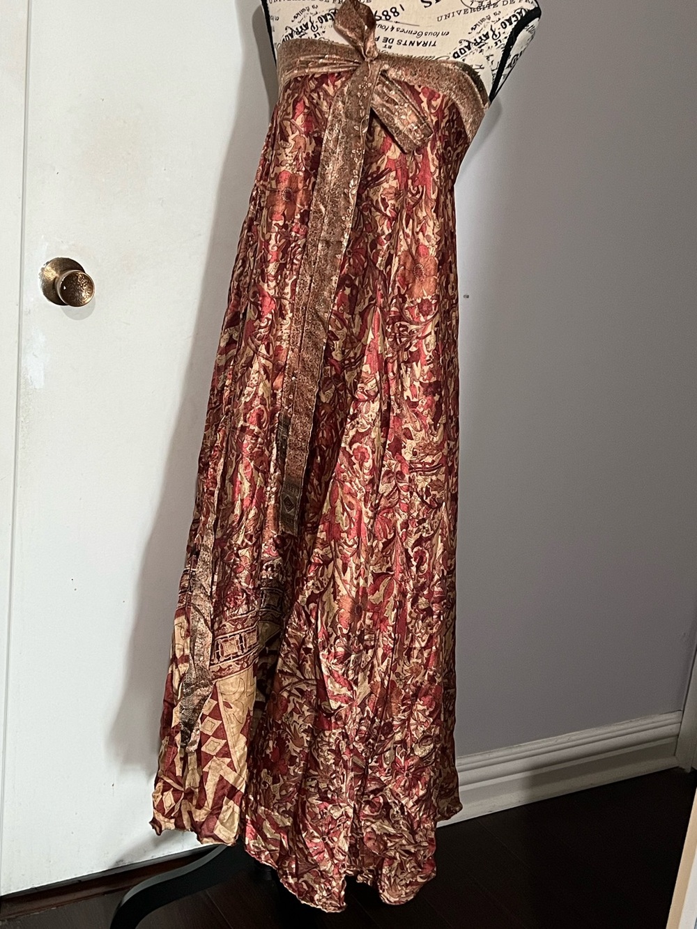 Strapless Shimmery Copper-Bronze Maxi Dress ~ Reversible